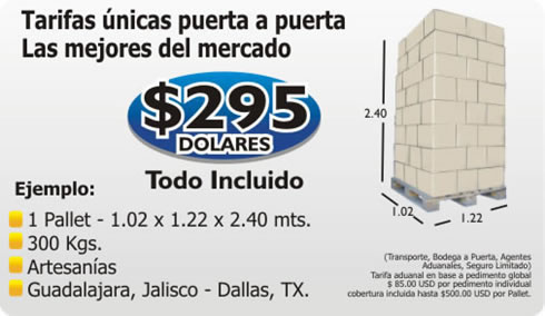 Tarifas &uacute;nicas puerta a puerta las mejores del mercado